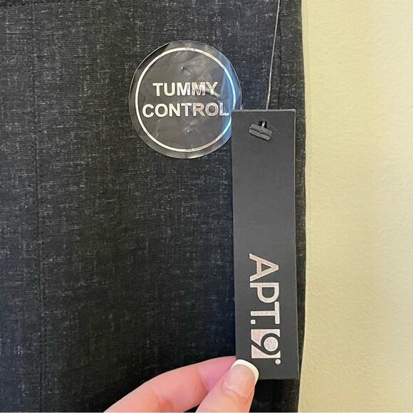 Apt. 9 NWT M mid rise leggings charcoal gray fitted classic basic athleisure - Picture 4 of 9